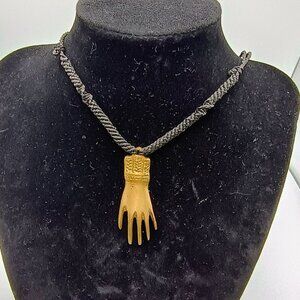 Shamanic Hand Necklace, Powerful Bronze Protective Amulet, Handmade